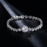 Round Cut Silver Bracelet Bangle for Women