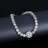 Round Cut Silver Bracelet Bangle for Women