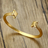 Roman Column Bangle For Men Stainless Steel Punk Bracelet
