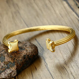 Roman Column Bangle For Men Stainless Steel Punk Bracelet