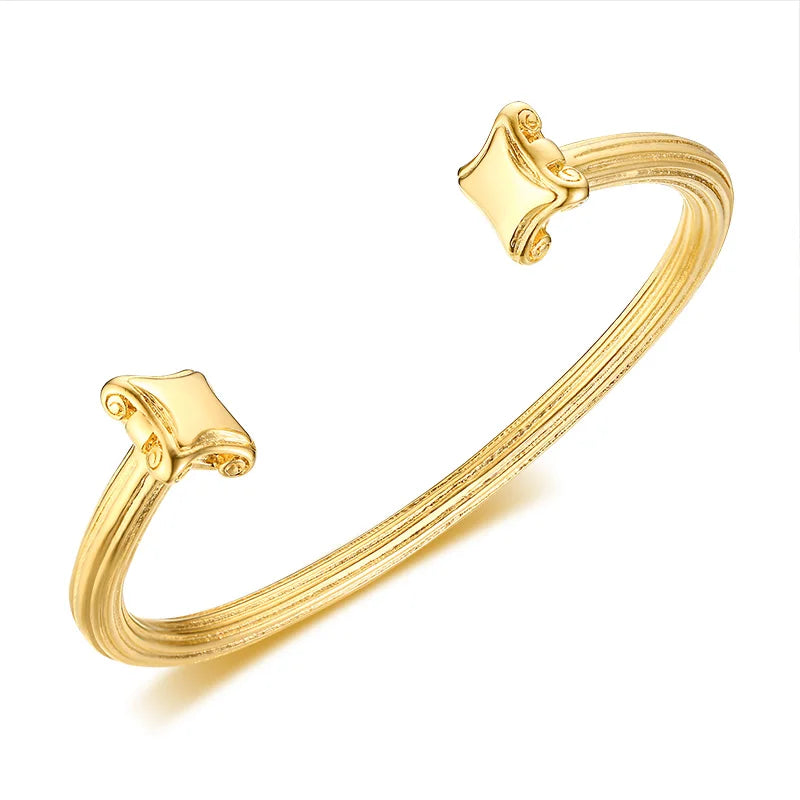 Roman Column Bangle For Men Stainless Steel Punk Bracelet