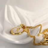 Stainless Steel Flower Necklace 18K Plated Choker for Women