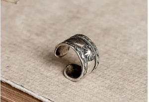 Antique 925 Sterling Silver Clip Earrings No Pierced Nose Hoop Ear Cuff