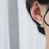 Micro Inlaid Zircon 14K Tulip Flower Earring for Women