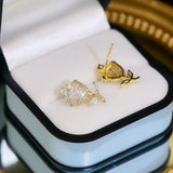 Micro Inlaid Zircon 14K Tulip Flower Earring for Women