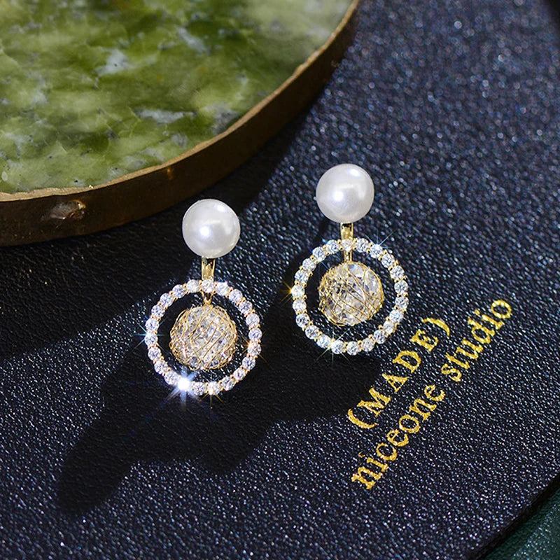 Zircon Cz Stud Earrings Wedding Jewelry Pendant Gift