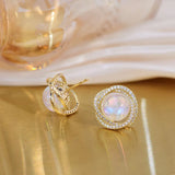 Crystal Earrings for Women Full Cz Studs Wedding Jewelry