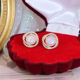 Crystal Earrings for Women Full Cz Studs Wedding Jewelry