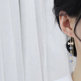 Crystal Bowknot Earring Bling Zircon Tassel Drop Earrings