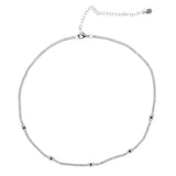 Delicate Clear CZ Evil Eye Choker Collarbone Necklace