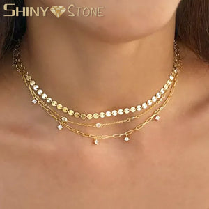 925 Silver Micro Pave Cz Station Charm Pendant Chain Necklace