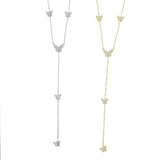 Delicate Butterfly Lariat Pendant Necklace for Women