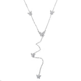 Delicate Butterfly Lariat Pendant Necklace for Women