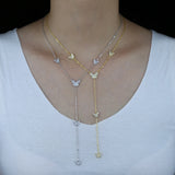 Delicate Butterfly Lariat Pendant Necklace for Women