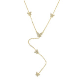 Delicate Butterfly Lariat Pendant Necklace for Women