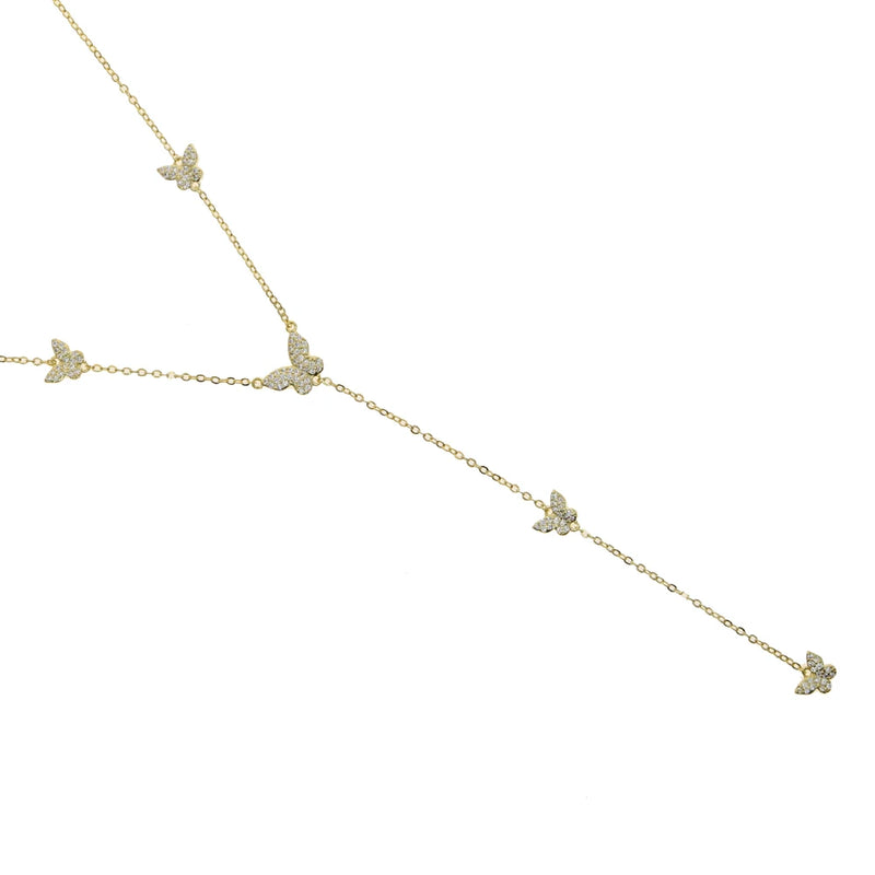 Delicate Butterfly Lariat Pendant Necklace for Women