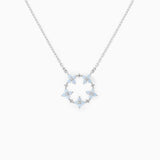 Delicate Flower Charm CZ Choker Chain Necklace Jewelry