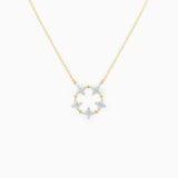 Delicate Flower Charm CZ Choker Chain Necklace Jewelry
