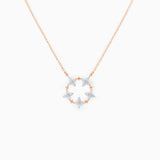 Delicate Flower Charm CZ Choker Chain Necklace Jewelry