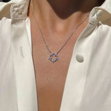 Delicate Flower Charm CZ Choker Chain Necklace Jewelry