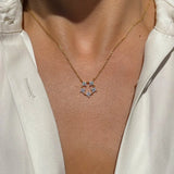 Delicate Flower Charm CZ Choker Chain Necklace Jewelry