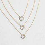 Delicate Flower Charm CZ Choker Chain Necklace Jewelry