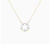 Delicate Flower Charm CZ Choker Chain Necklace Jewelry