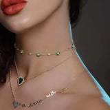 Delicate Rainbow Flower CZ Choker Chain Necklace Jewelry