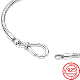 925 Silver Infinity Knot Snake Chain Bracelet for Charms