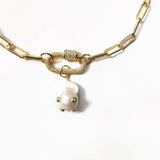 Baroque Pearl Pendant Necklace Punk Chain Gothic Jewelry