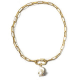 Baroque Pearl Pendant Necklace Punk Chain Gothic Jewelry
