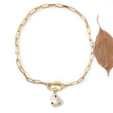 Baroque Pearl Pendant Necklace Punk Chain Gothic Jewelry