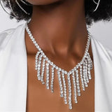 Crystal Tassel Necklace Ladies Rhinestone Jewelry Gift