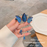 Butterfly Tassel Hairpin Spring Clip Back Head Flower Hair Accessories Female
