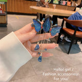 Butterfly Tassel Hairpin Spring Clip Back Head Flower Hair Accessories Female