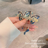 Butterfly Tassel Hairpin Spring Clip Back Head Flower Hair Accessories Female
