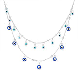 Vintage Evil Eye Tassel Necklace for Women