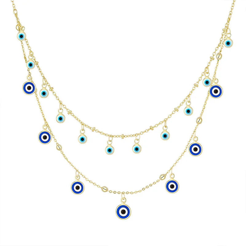 Vintage Evil Eye Tassel Necklace for Women