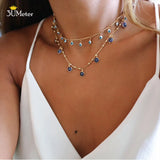 Vintage Evil Eye Tassel Necklace for Women