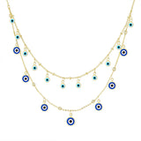 Vintage Evil Eye Tassel Necklace for Women