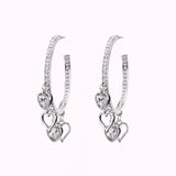Bohemian Crystal Heart Clip Earrings Multicolor Bridal Jewelry