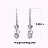 Bohemian Crystal Heart Clip Earrings Multicolor Bridal Jewelry