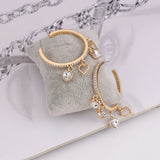 Bohemian Crystal Heart Clip Earrings Multicolor Bridal Jewelry