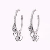 Bohemian Crystal Heart Clip Earrings Multicolor Bridal Jewelry