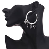 Bohemian Crystal Heart Clip Earrings Multicolor Bridal Jewelry