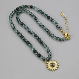 Bohemian Green Crystal Choker Pendant Necklace