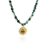 Bohemian Green Crystal Choker Pendant Necklace