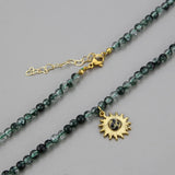 Bohemian Green Crystal Choker Pendant Necklace