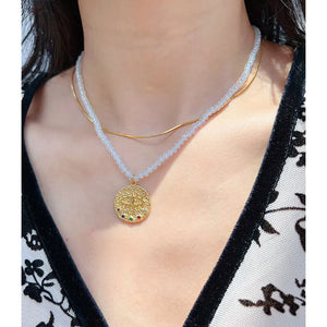 Bohemian Crystal Beaded Pendant Necklace Retro Gift