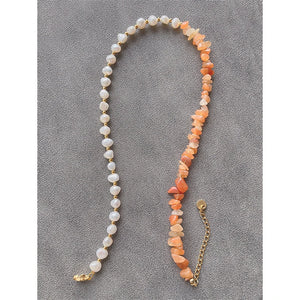 Bohemian Natural Stone Pearl Necklace For Women Minimalist Clavicle Boho Choker